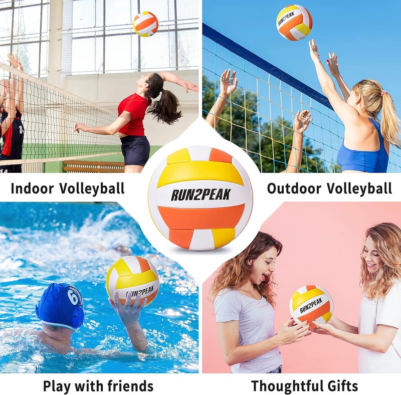 RUN2PEAK Soft Touch Volleyball Ball Gifts for Teen Girls Kids Youth Team Beginners Durable Volleyballs for Outdoor Indoor Beach Pool Water Play Official Size 5 Training Practice Volley Ball - Image 4